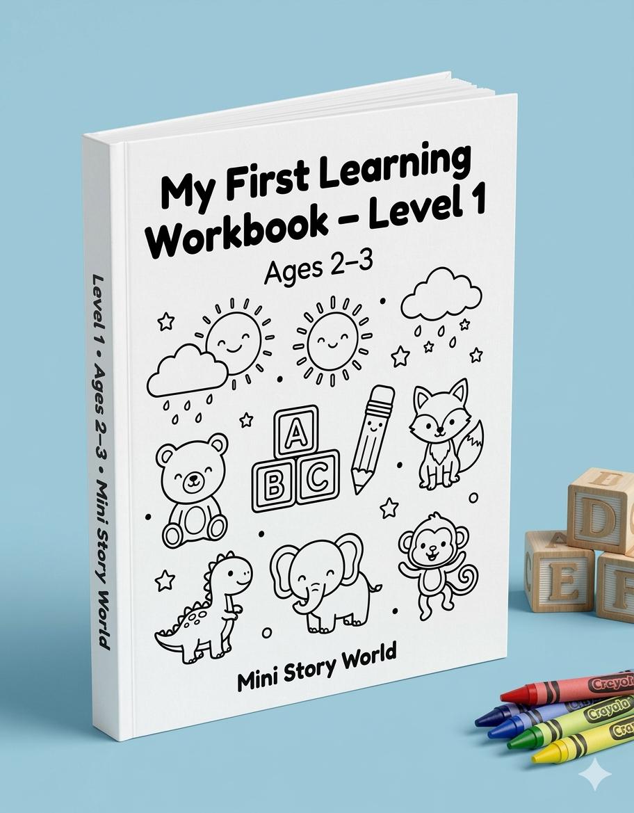 My First Learning Activity Book Level 1 | 15 Printable Preschool Worksheets