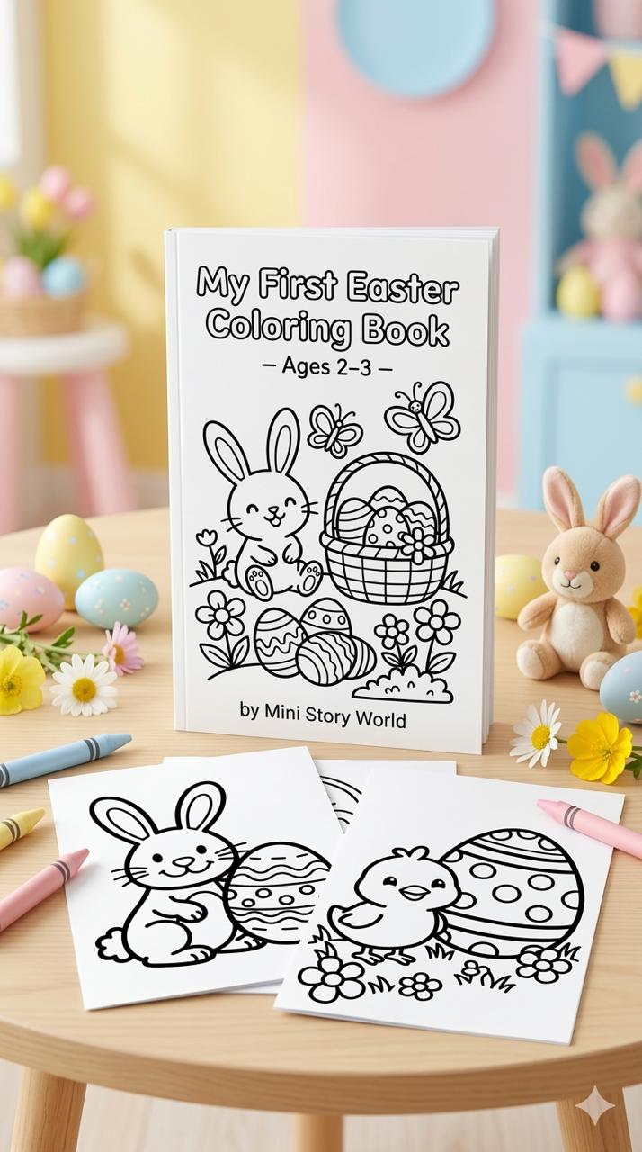 Easter Coloring Book for Kids | 12 Printable Easter Coloring Pages (Ages 3–8)