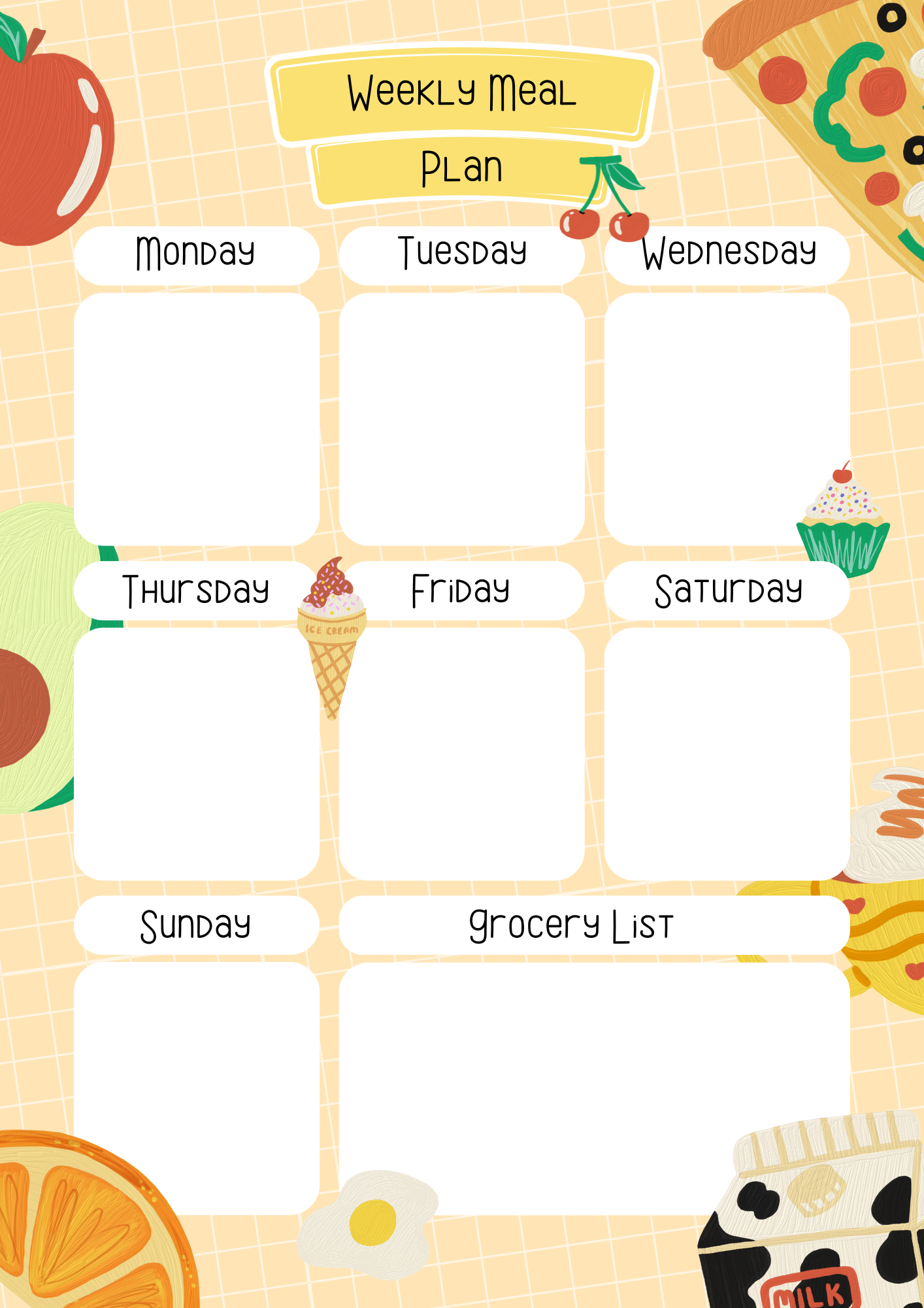 Weekly Meal Planner & Daily Meals Planner | Printable Food & Nutrition Organizer