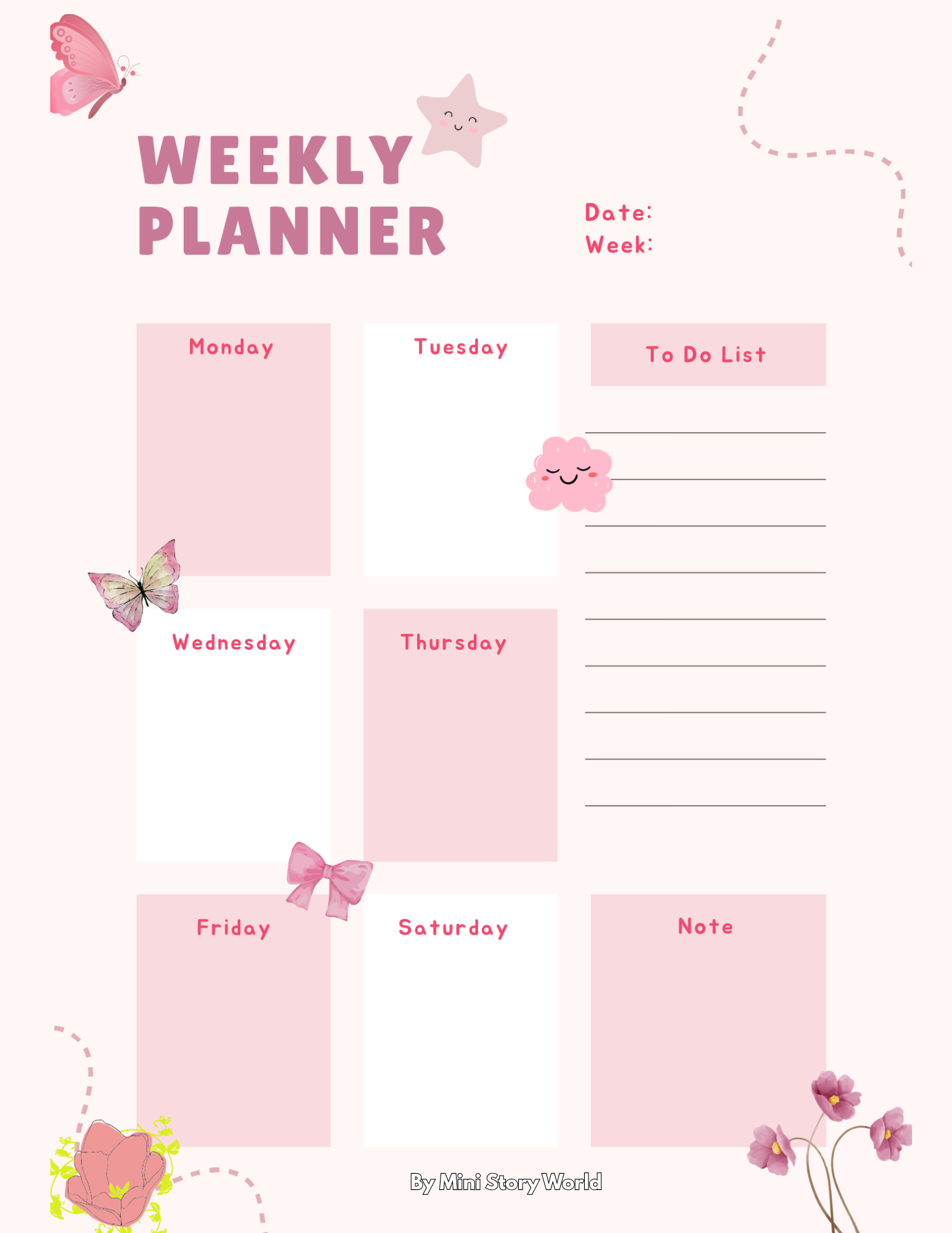 Summer Vibes Daily Planner for Fun Activities | Printable Planner for Kids