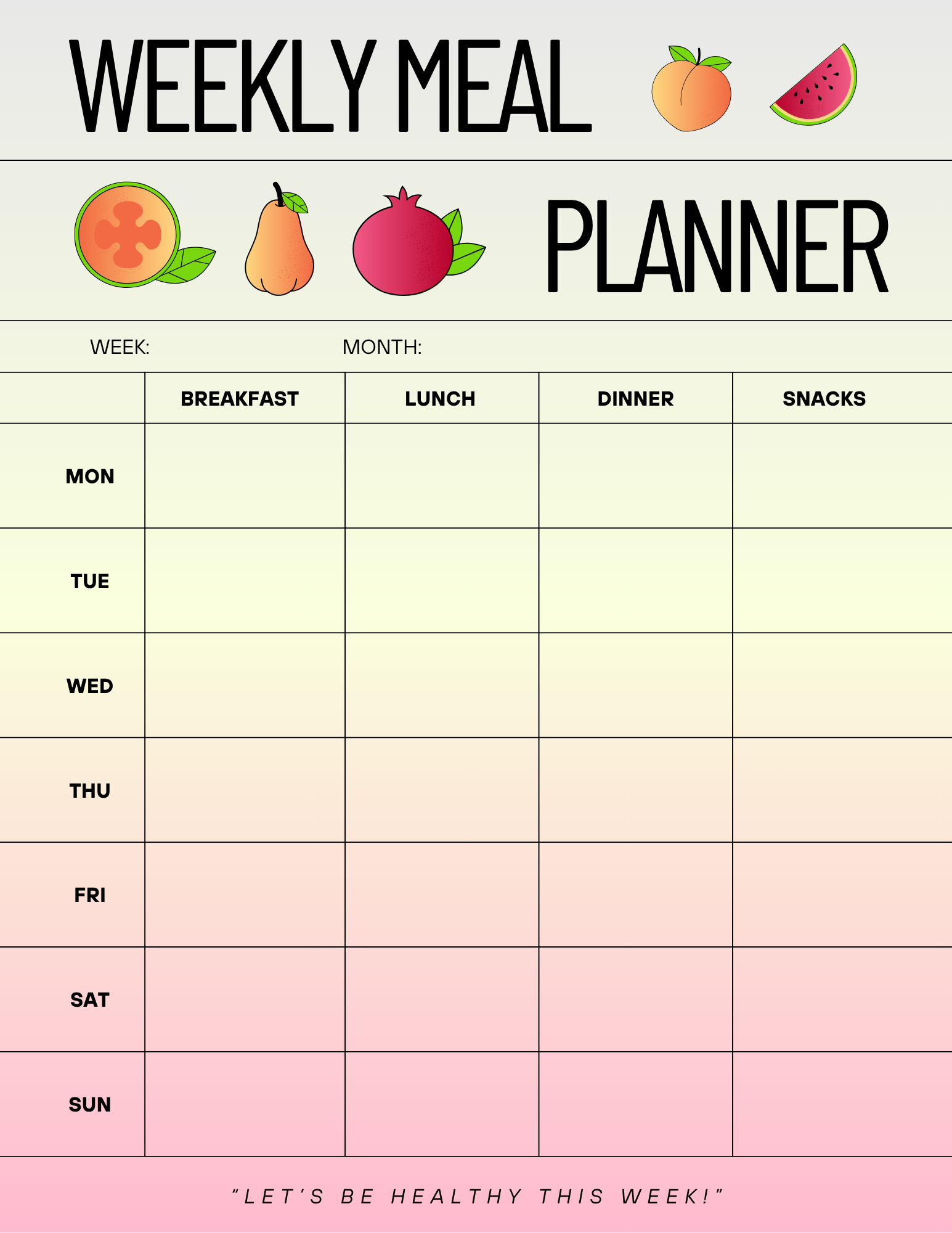 Meal Planning Chart