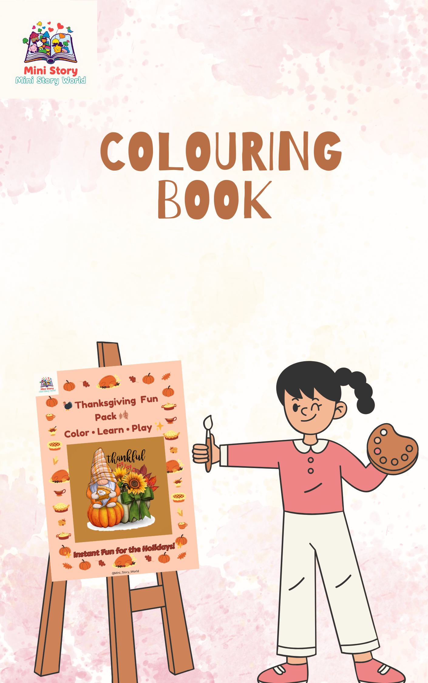 Thanksgiving Coloring Book for Kids | 12 Fun Printable Pages for Ages 3–8