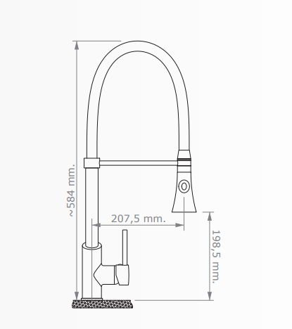 TOPAZ FLEXIBLE HOSE SINK MIXER