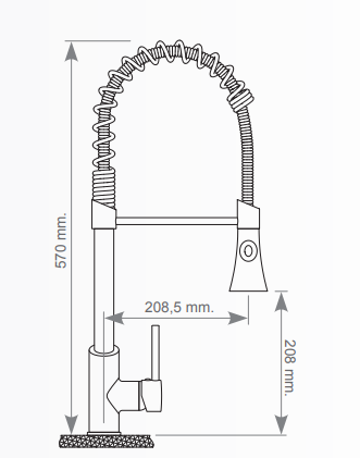 LAPIS PULLDOWN SPIRAL SINK MIXER