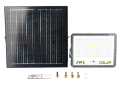 Reflector con Panel Solar 200 W / Batería 3.2 V CD / T.C.C. 6 500 K / IP66.