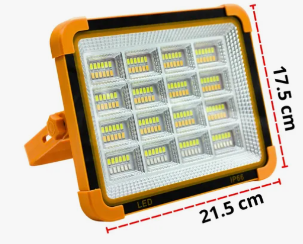 Pack 10 Reflectores Solares Led 300w Portátil Luz 3 Tonos Recargable