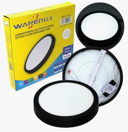 Paquete 10 Lámparas de Sobreponer chocolate wanergy blanco frio 8000K 18W ¡envío gratis!