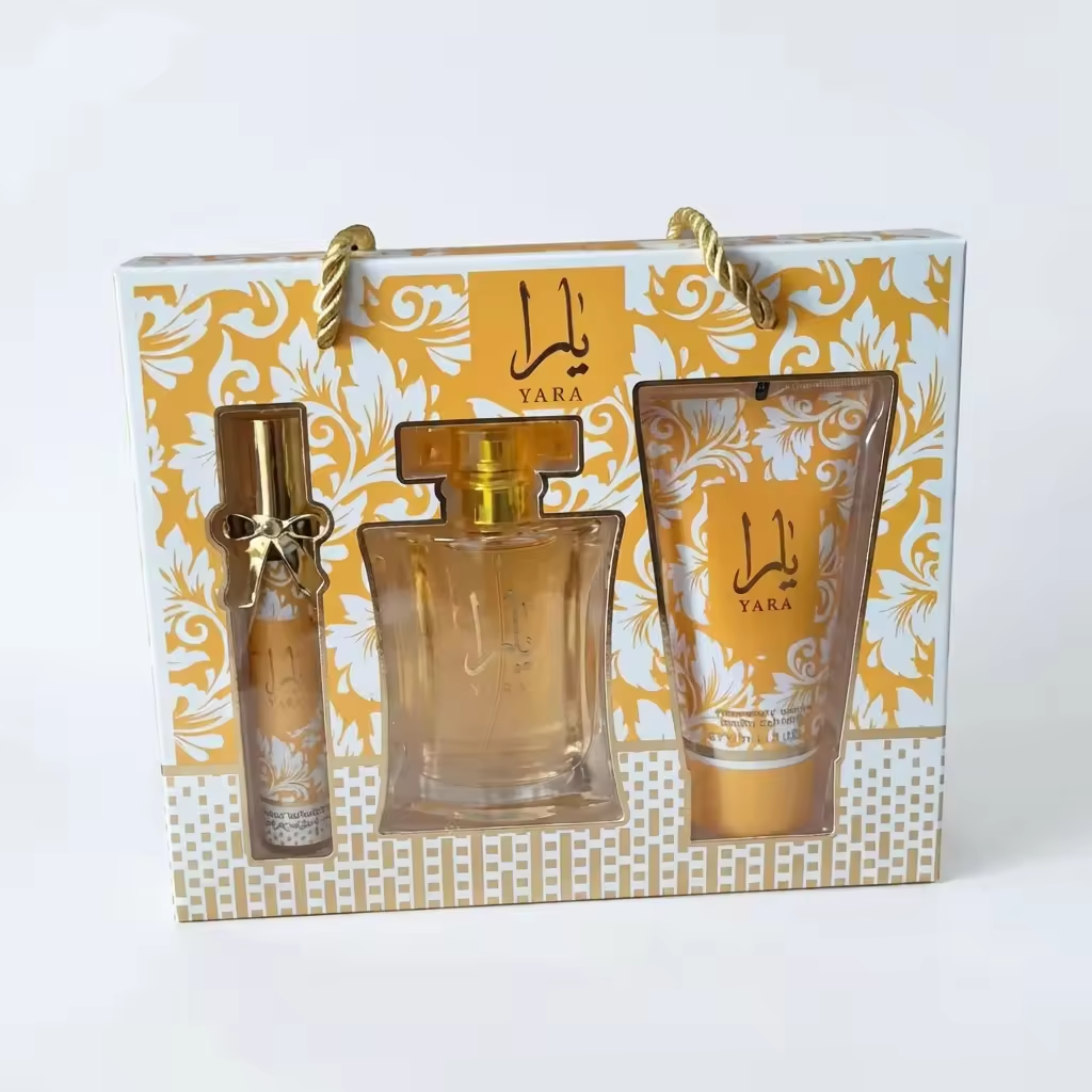 Coffret Yara Parfum 50 ml, parfum de poche 20 ml & lotion parfumée 90 ml