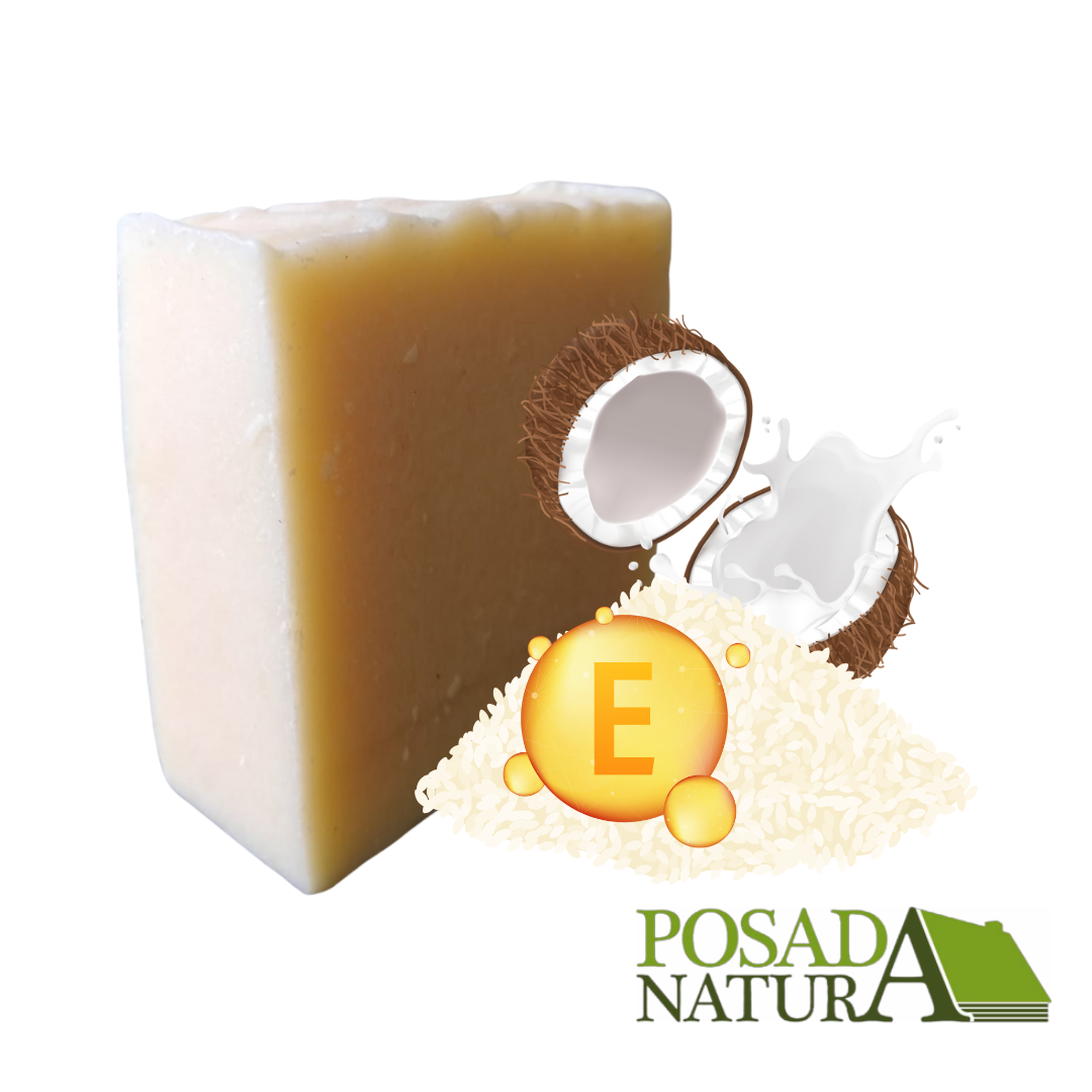 Jabón Artesanal de Arroz y Leche de Coco