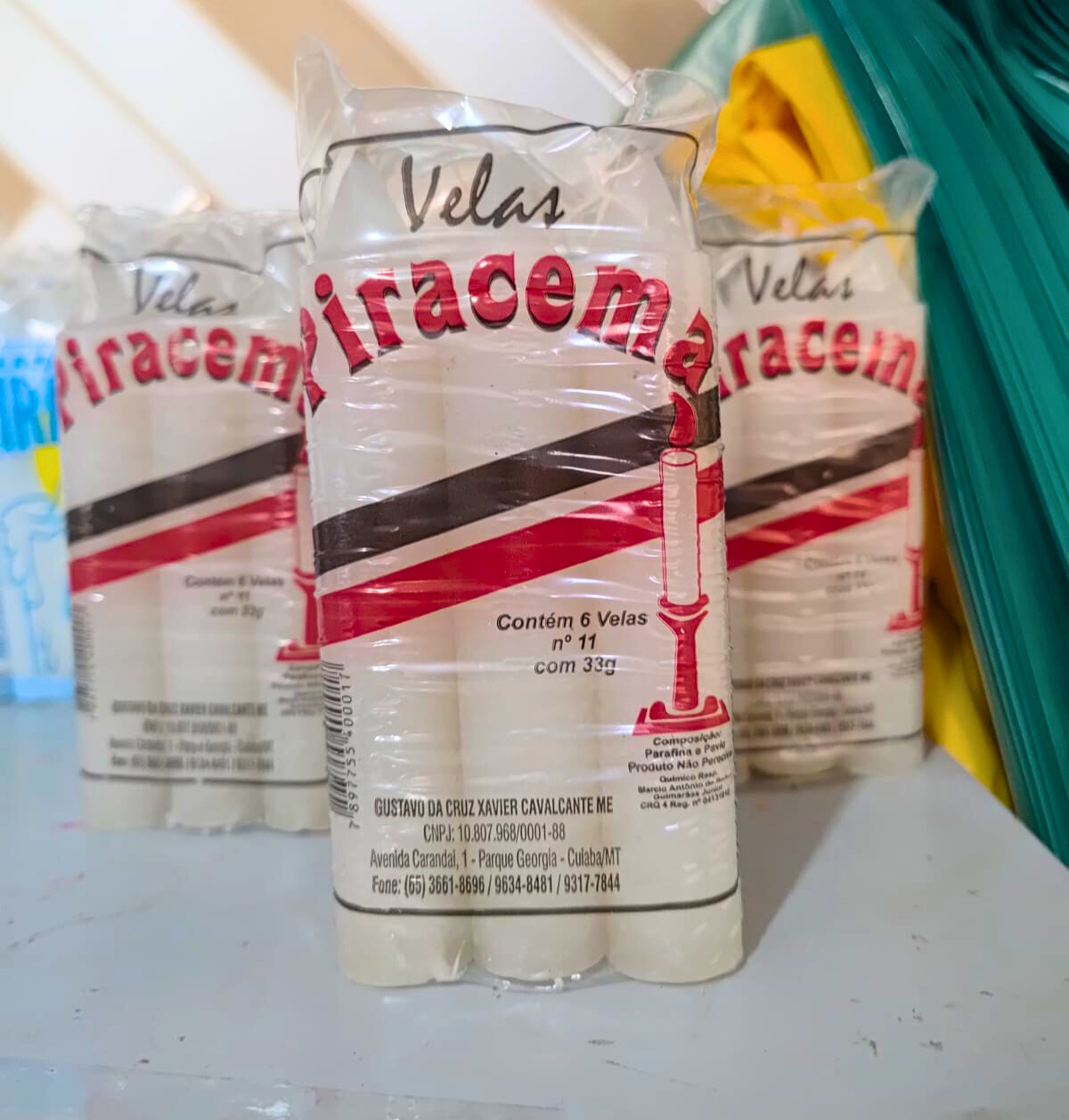 Vela numero 11, 12cm, Branca, palito, pacote com 6 velas.