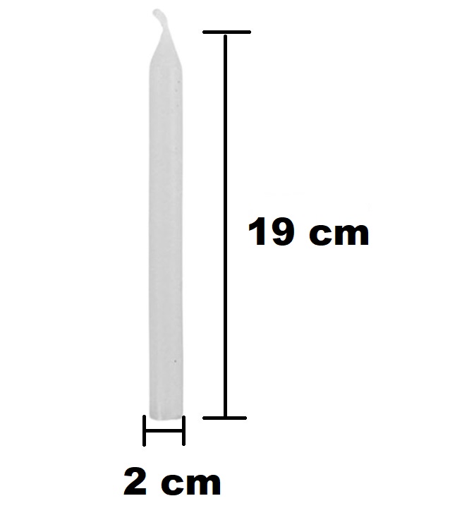 Vela Cruzada Gigante, 19cm, todas as cores, pacote com 7 velas.