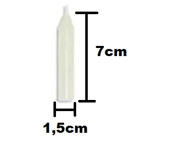Vela Pequena, 7cm, branca, palito, pacote com 6 velas.