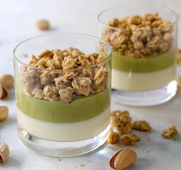Panna cotta à la crème de pistache
