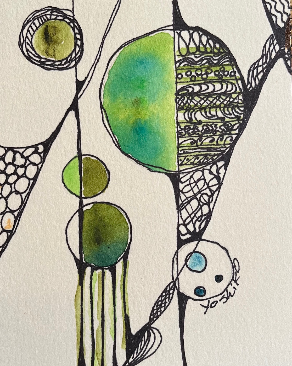 Green bubble, Postcard / 緑色の泡　（ポストカード）