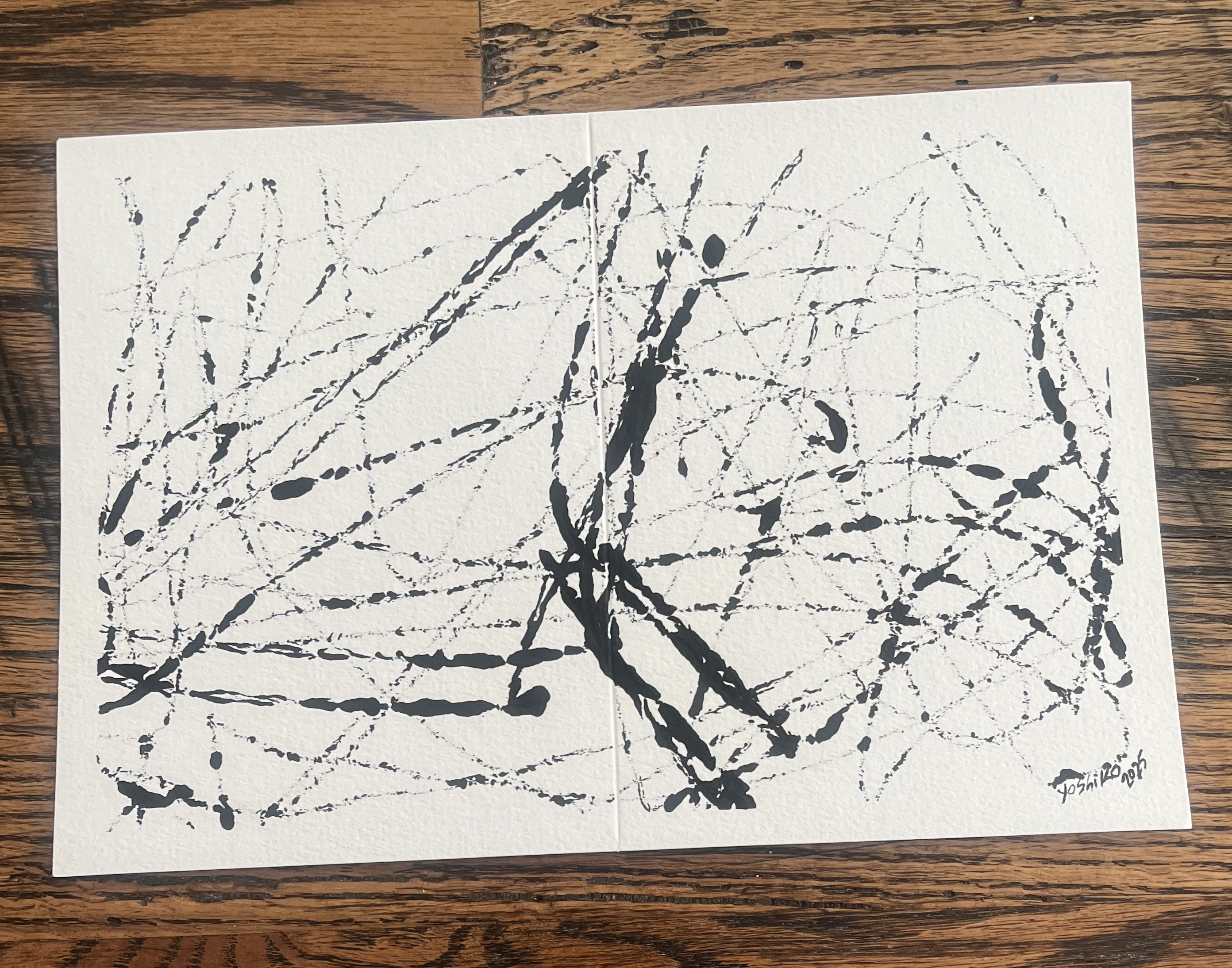 Acrylic Greeting Card with envelope 'Black and White"/アクリリック グリーティングカード封筒付き「白黒」