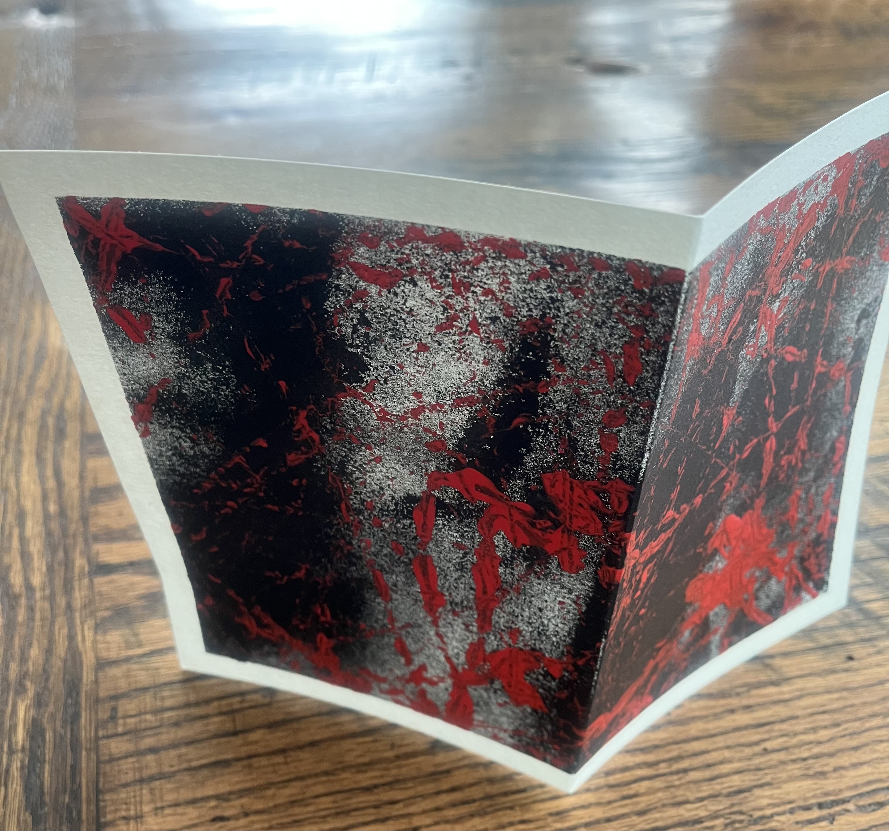 Acrylic Greeting Card with envelope "Action"/ アクリリック 画材グリーティングカード「アクション」