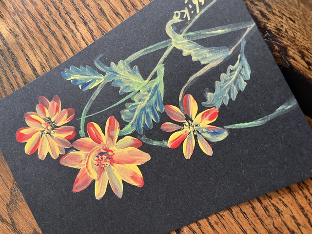Acrylic Postcard with envelope "Yellow and Orange"/アクリリックポストカード”黄色とオレンジ色」
