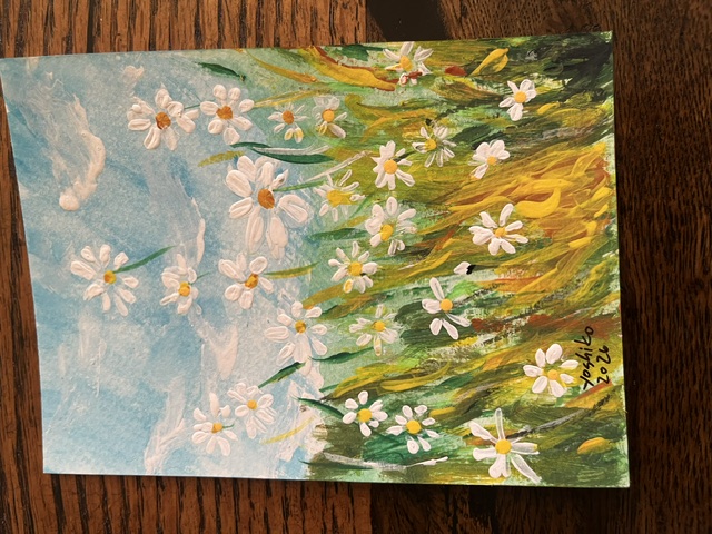 Acrylic Postcard with envelope "Blooming Flowers"/アクリリック画材ポストカード「咲く花」