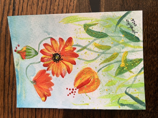 Acrylic Postcard with envelope "Blooming Flower"  Flower'/アクリリックポストカード「花が咲く」
