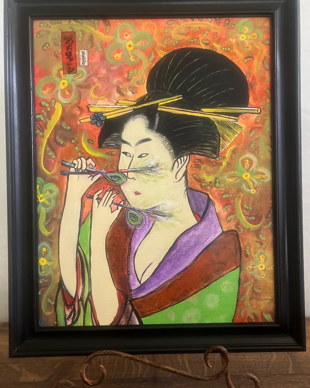 Peacock Lady, 18" x 14" / 孔雀 45.72 cm x 35.56 cm
