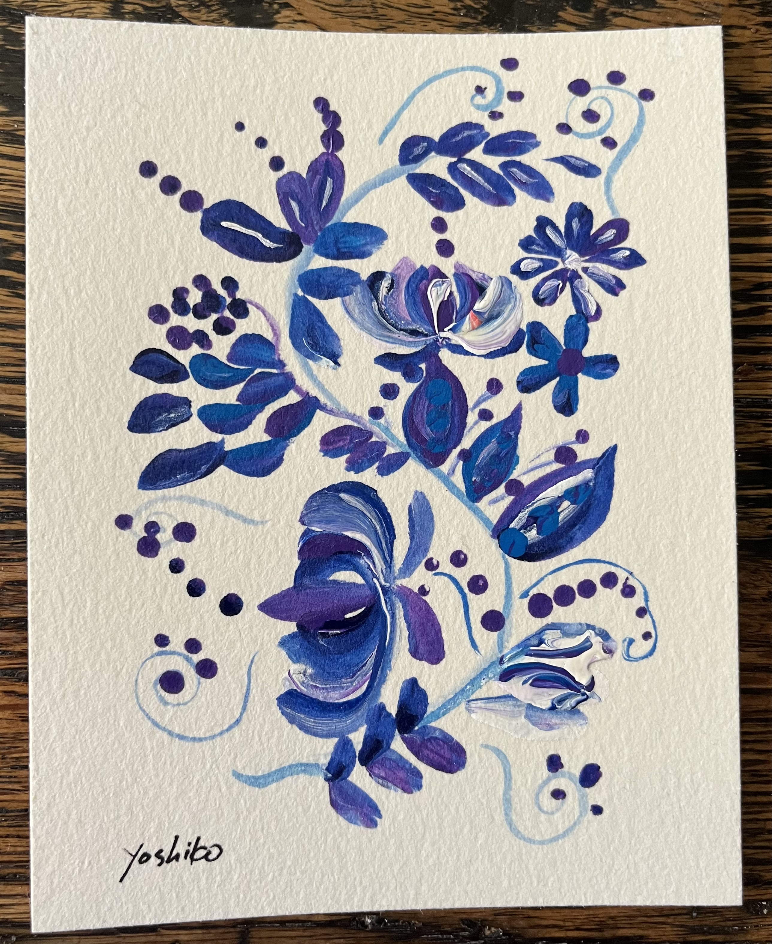 Acrylic Postcard, "Ukrainian flower" / アクリリック ポストカード「ウクライナの花」