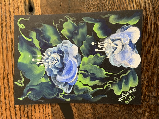 Acrylic Postcard with envelope "Blue Flower"/アクリリックポストカード「青い花」