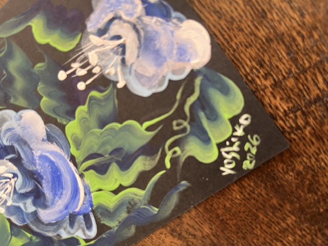 Acrylic Postcard with envelope "Blue Flower"/アクリリックポストカード「青い花」