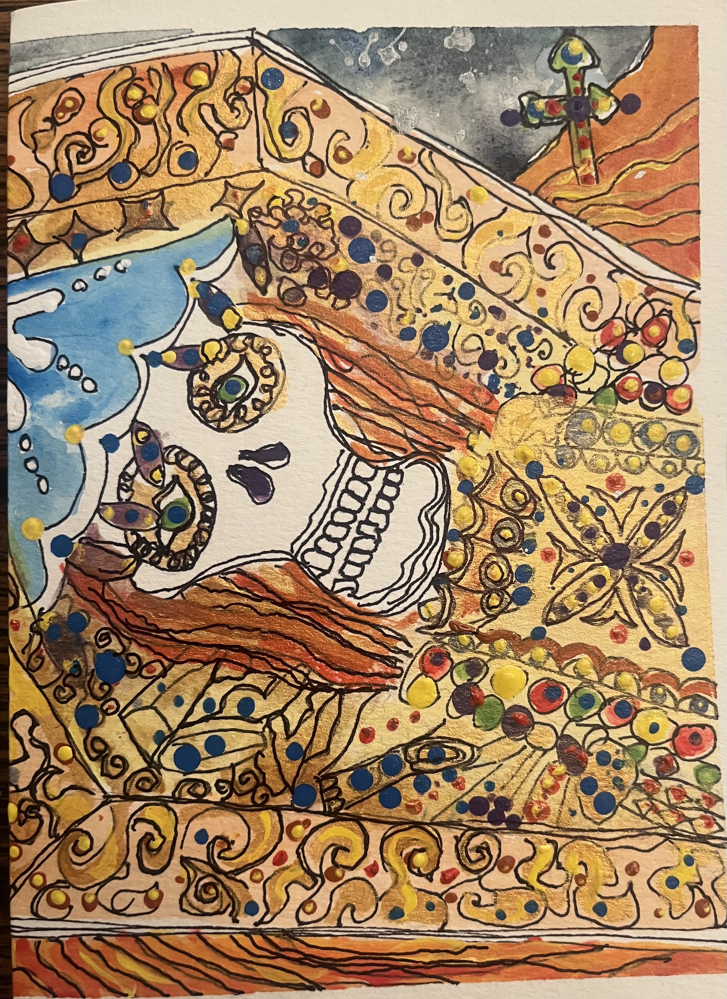 King Skelton, Greeting Card / 王様の骸骨（グリーティングカード）