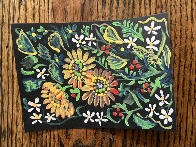 Acrylic Postcard with envelope "Sunflower"/アクリリックポストカード封筒付き