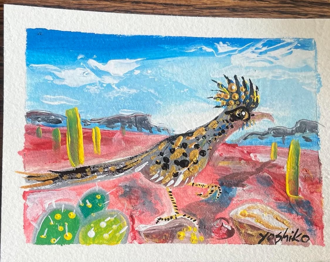 Acrylic Postcard, "Roadrunner" / アクリリック ポストカード「ロードランナー」