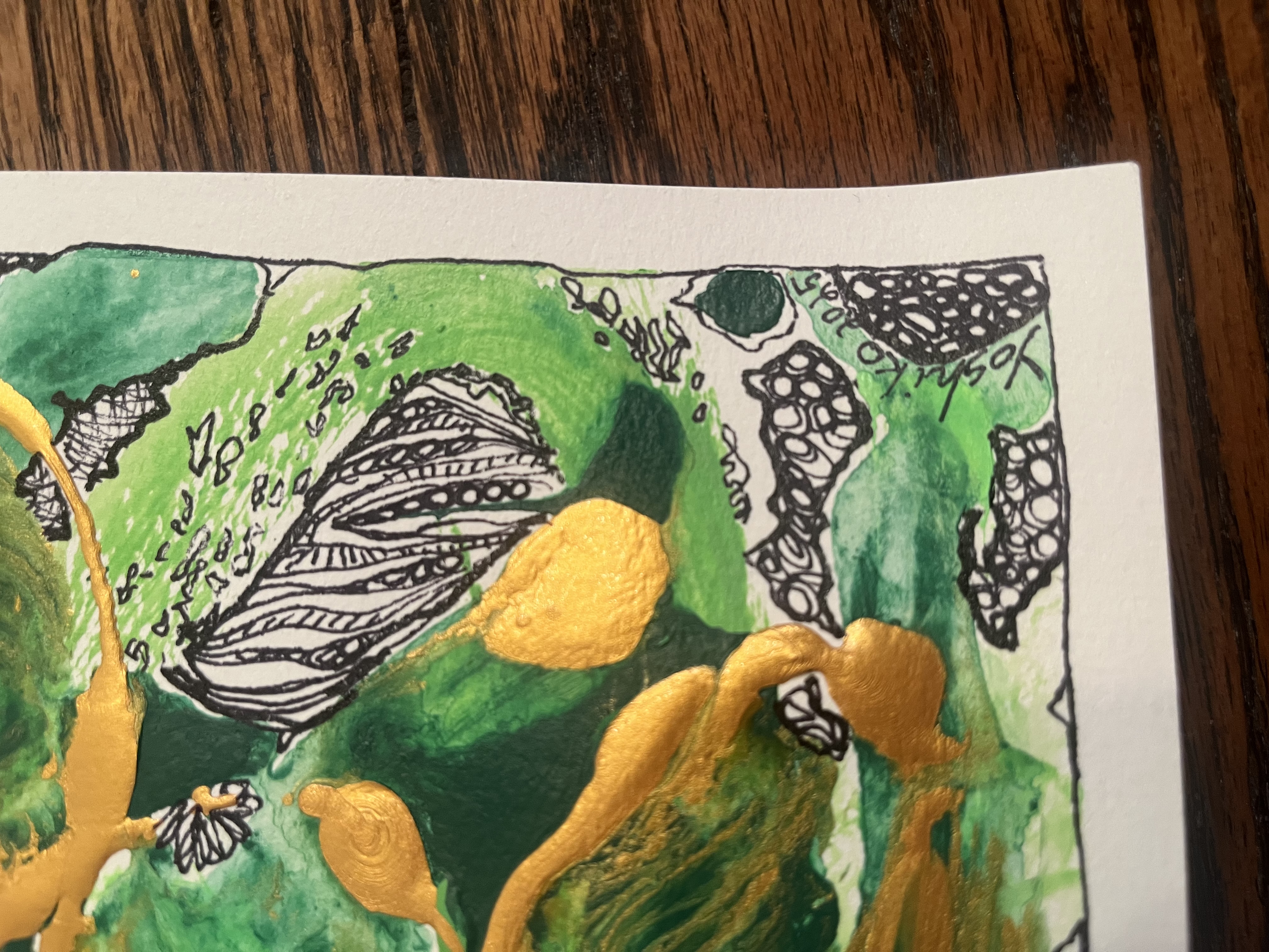 Acrylic Greeting Card with envelop "After the Rain" /アクリリック 画材グリーティングカード封筒付き「雨上がり」