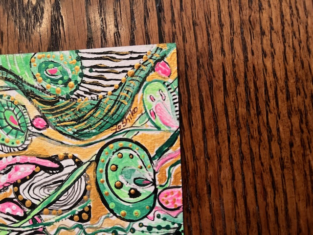 "Busy"/「混雑」Acrylic Postcard with envelop アクリリック 画材ポストカード