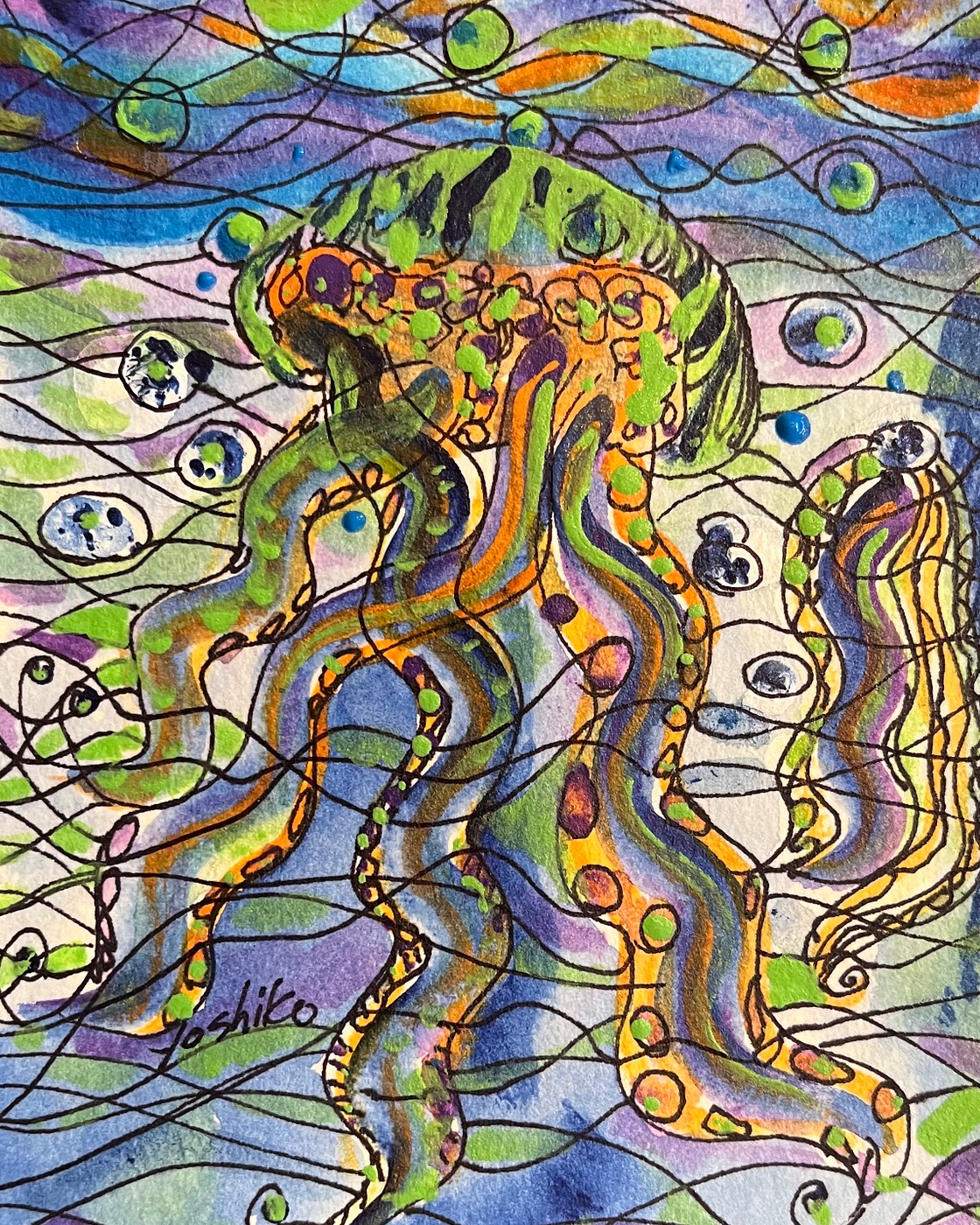 Acrylic Postcard, "Jellyfish" / アクリリック ポストカード「クラゲ」