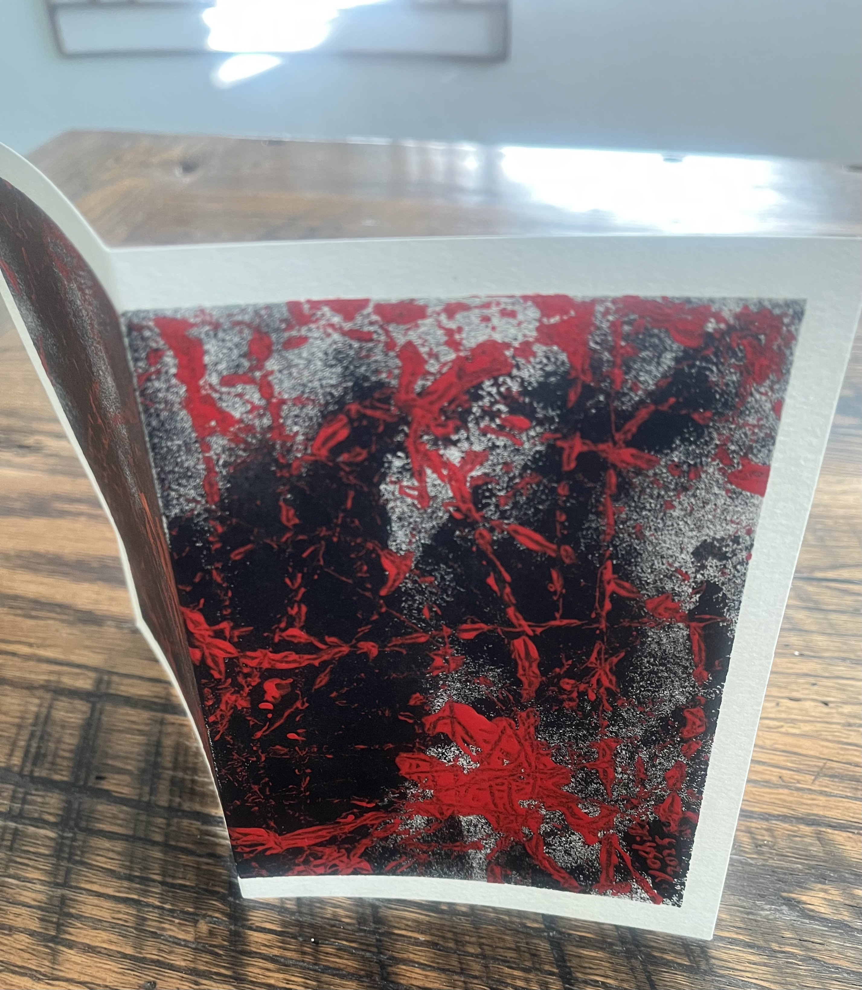 Acrylic Greeting Card with envelope "Action"/ アクリリック 画材グリーティングカード「アクション」