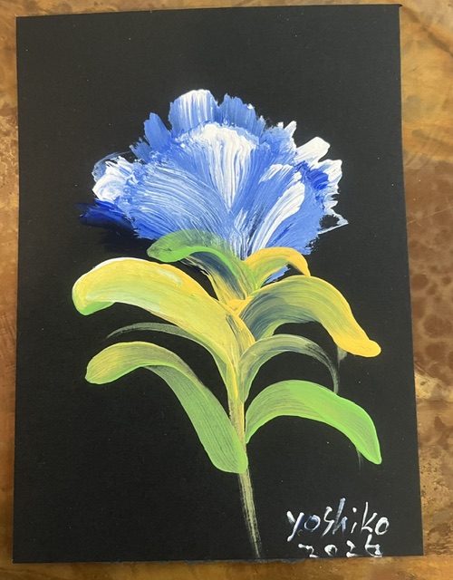 Acrylic Postcard with envelope'BlueFlower"/アクリリックポストカード「青い花」