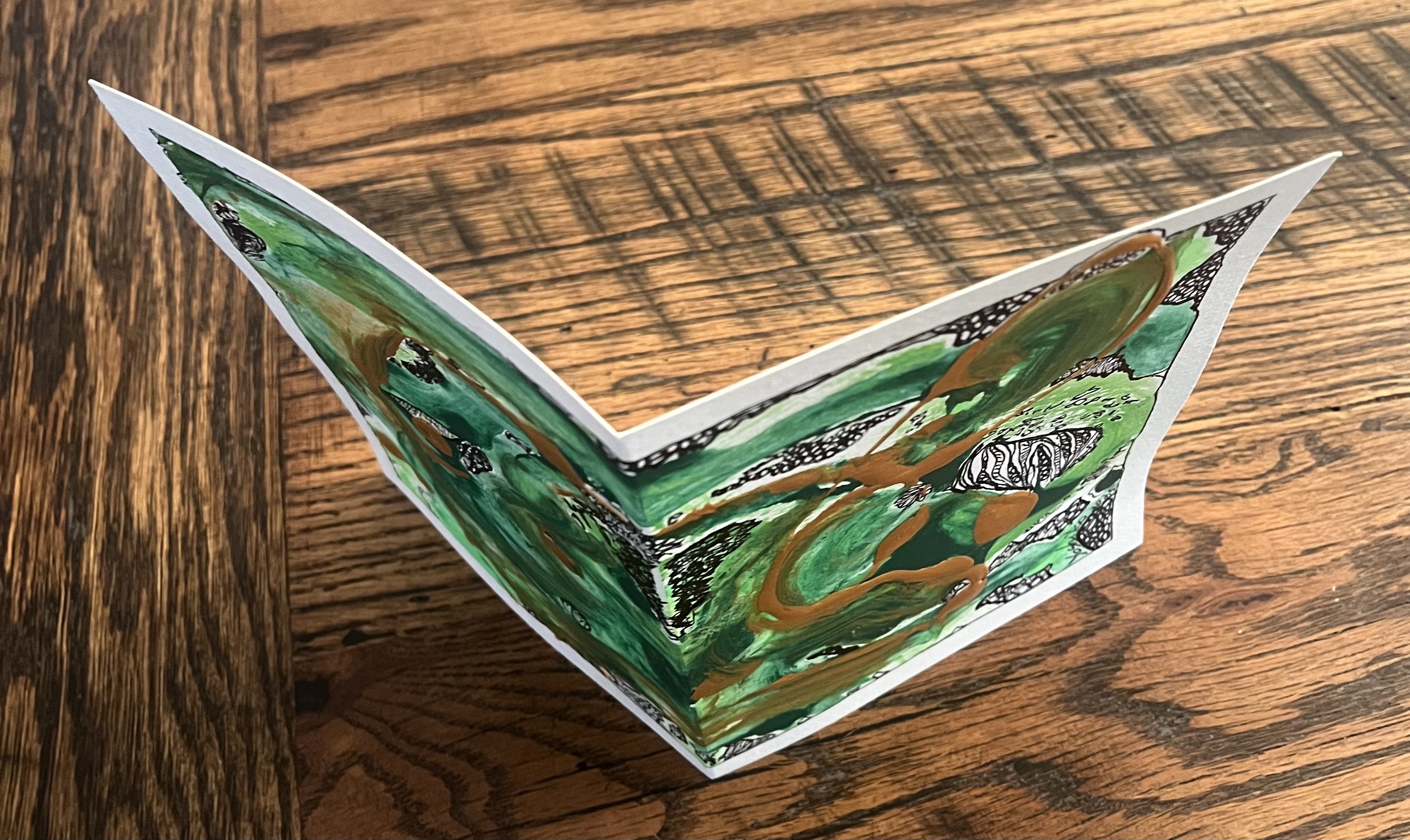 Acrylic Greeting Card with envelop "After the Rain" /アクリリック 画材グリーティングカード封筒付き「雨上がり」