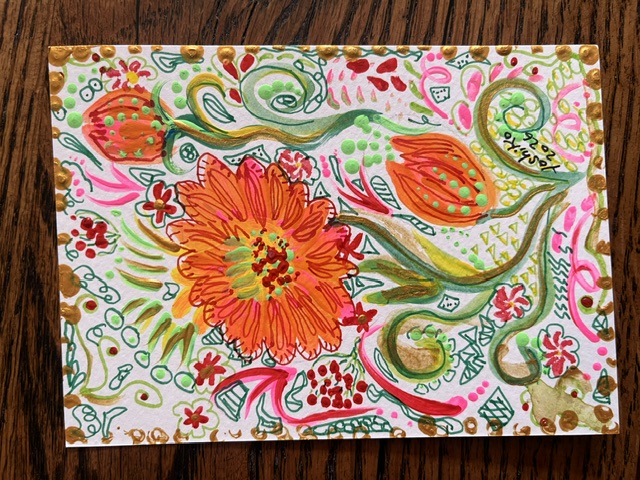 Acrylic Postcard with envelope "Happiness" /アクリリック画材ポストカード「幸せ』