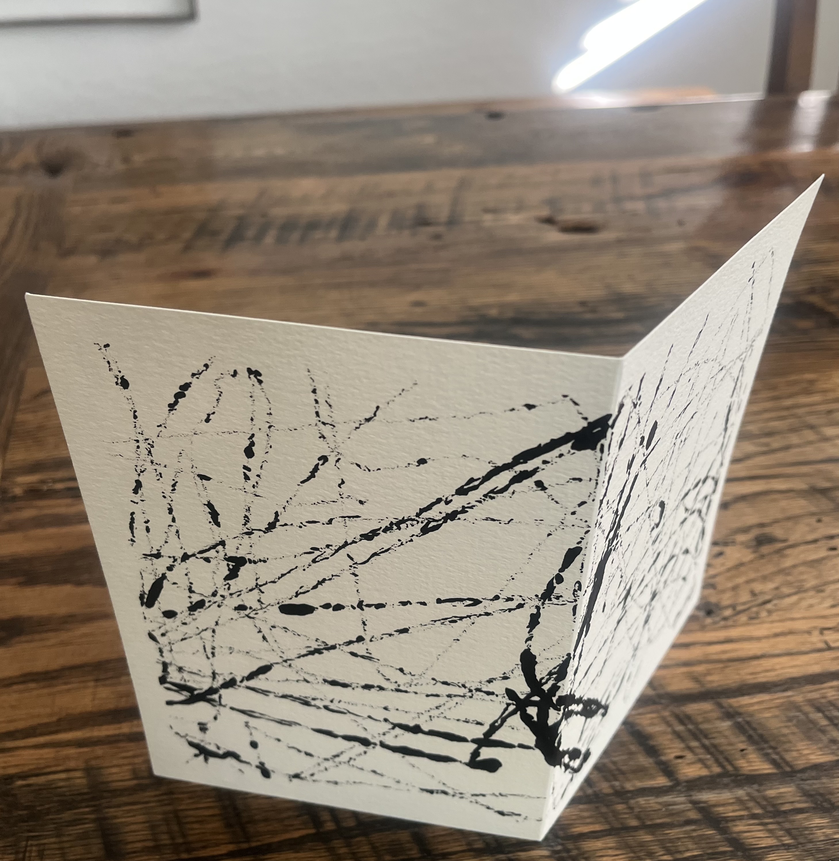 Acrylic Greeting Card with envelope 'Black and White"/アクリリック グリーティングカード封筒付き「白黒」