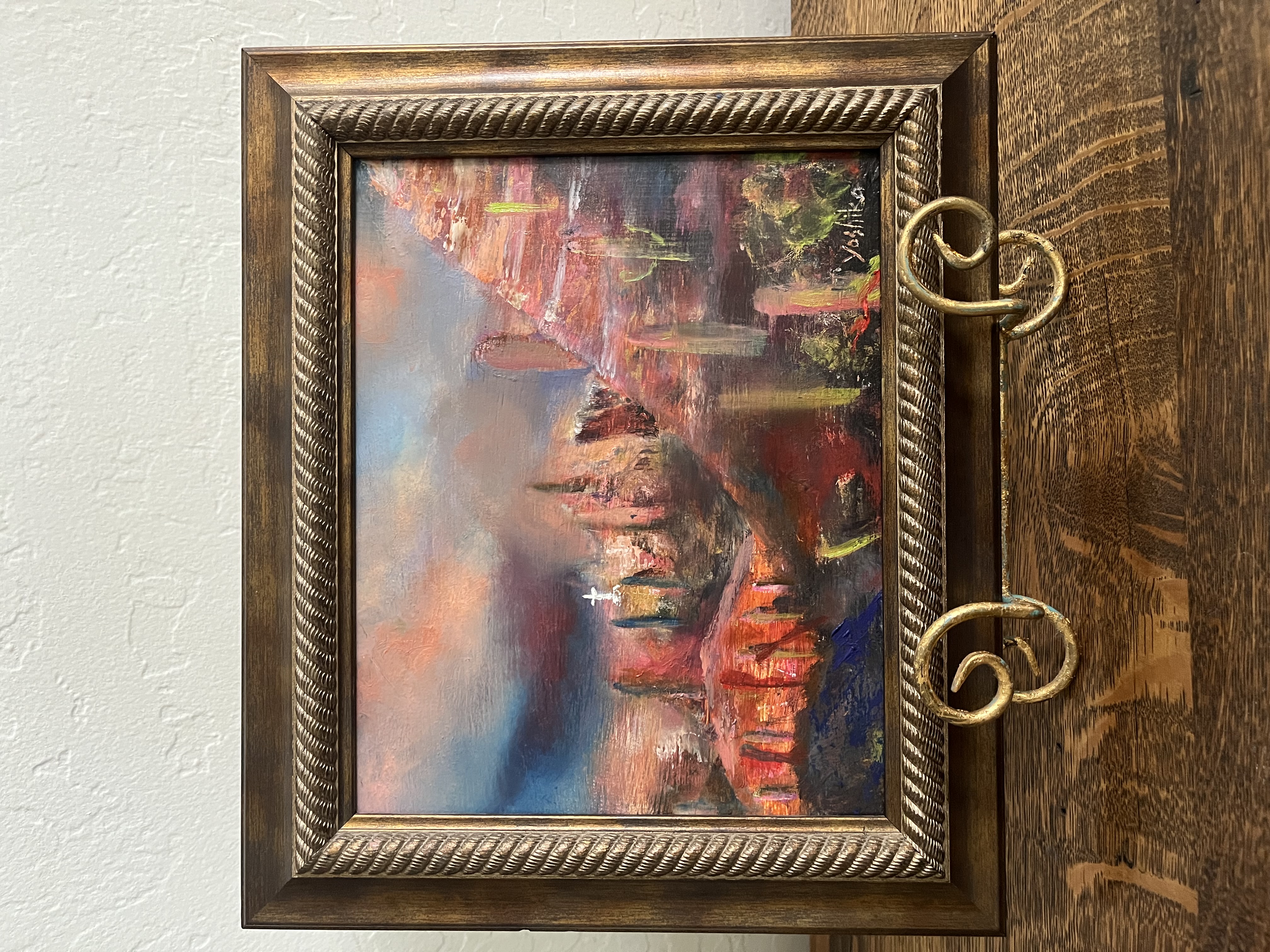 Oil painting on wood board 8" x 10"with 2" frame "Sedona"/石膏板上 20.32 cm x 25.4 cm の油絵 5.08 cm の 額付き「セドナ」