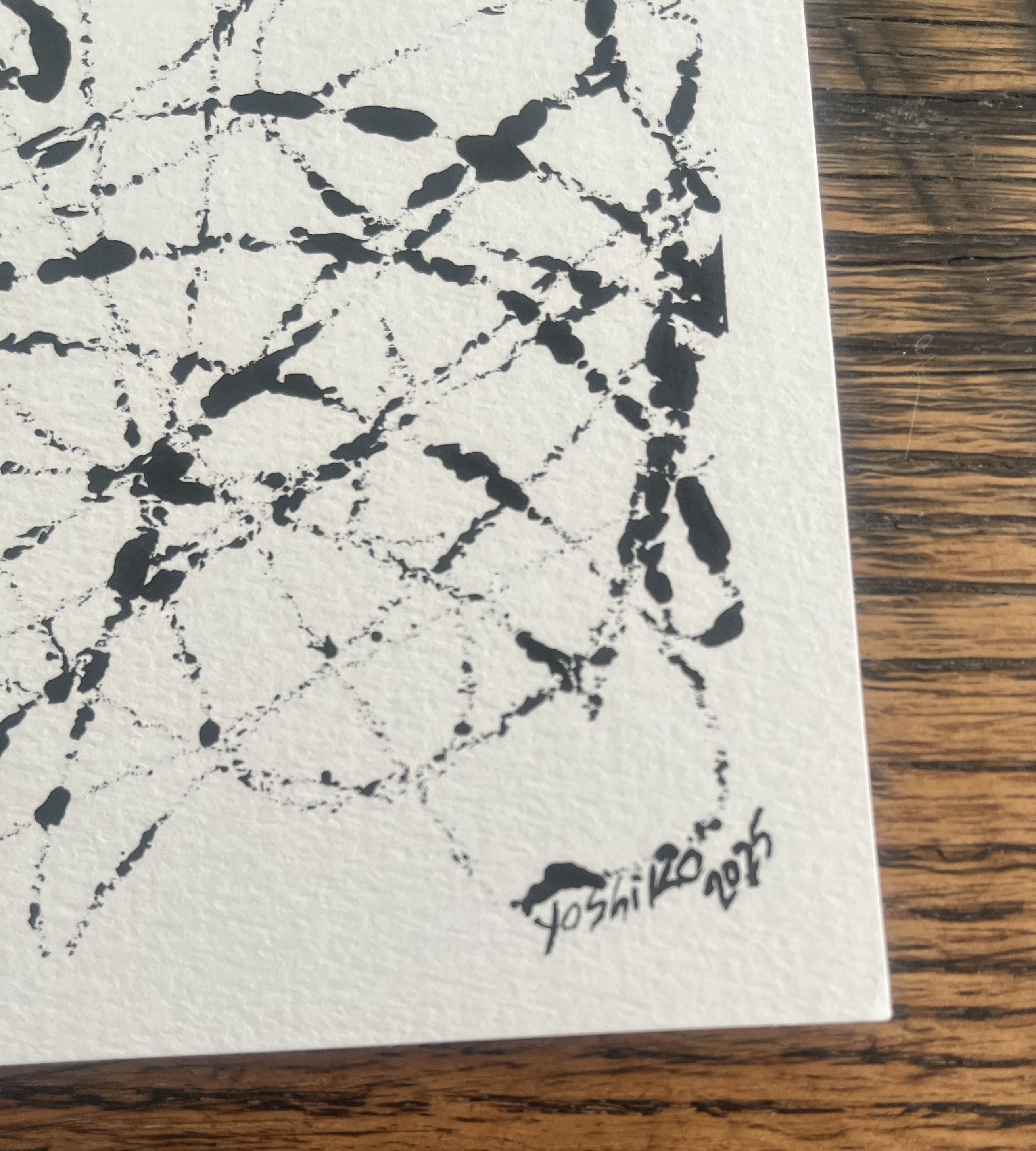 Acrylic Greeting Card with envelope 'Black and White"/アクリリック グリーティングカード封筒付き「白黒」