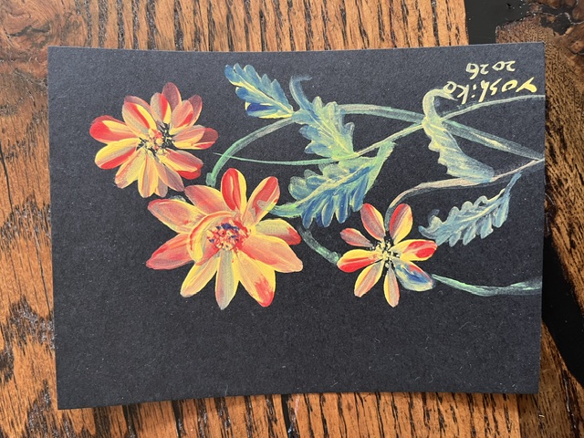 Acrylic Postcard with envelope "Yellow and Orange"/アクリリックポストカード”黄色とオレンジ色」