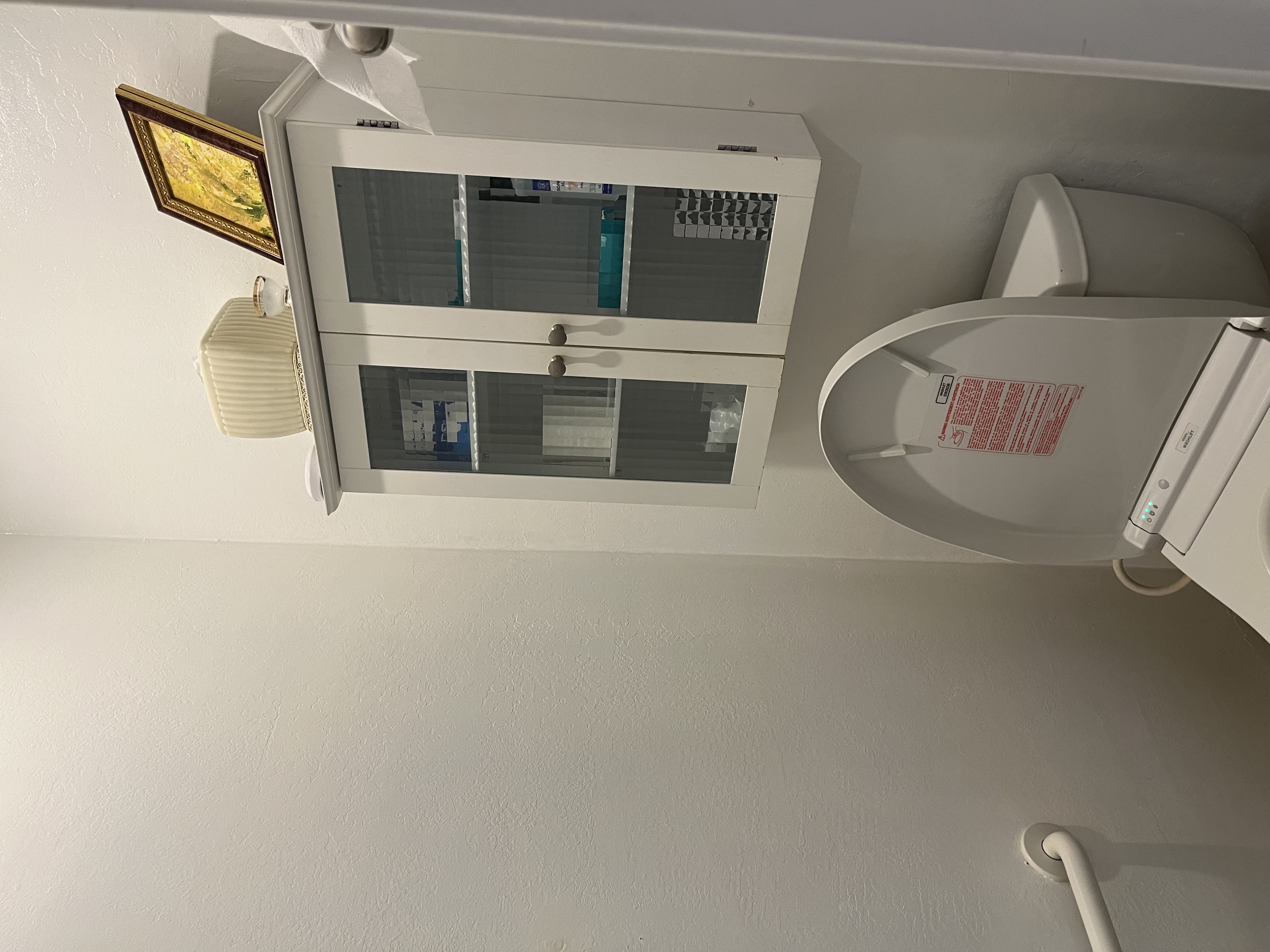 Acrylic "6.5" x 5.5" ' Good Luck with Money Gold Painting in Bathroom' /アクリリック 16.5 cm x 11.5 cm 「金運良し化粧室の金絵」