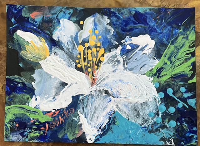 Acrylic Postcard with envelope 'Lily"/アクリリックポストカード封筒付き「ゆり」