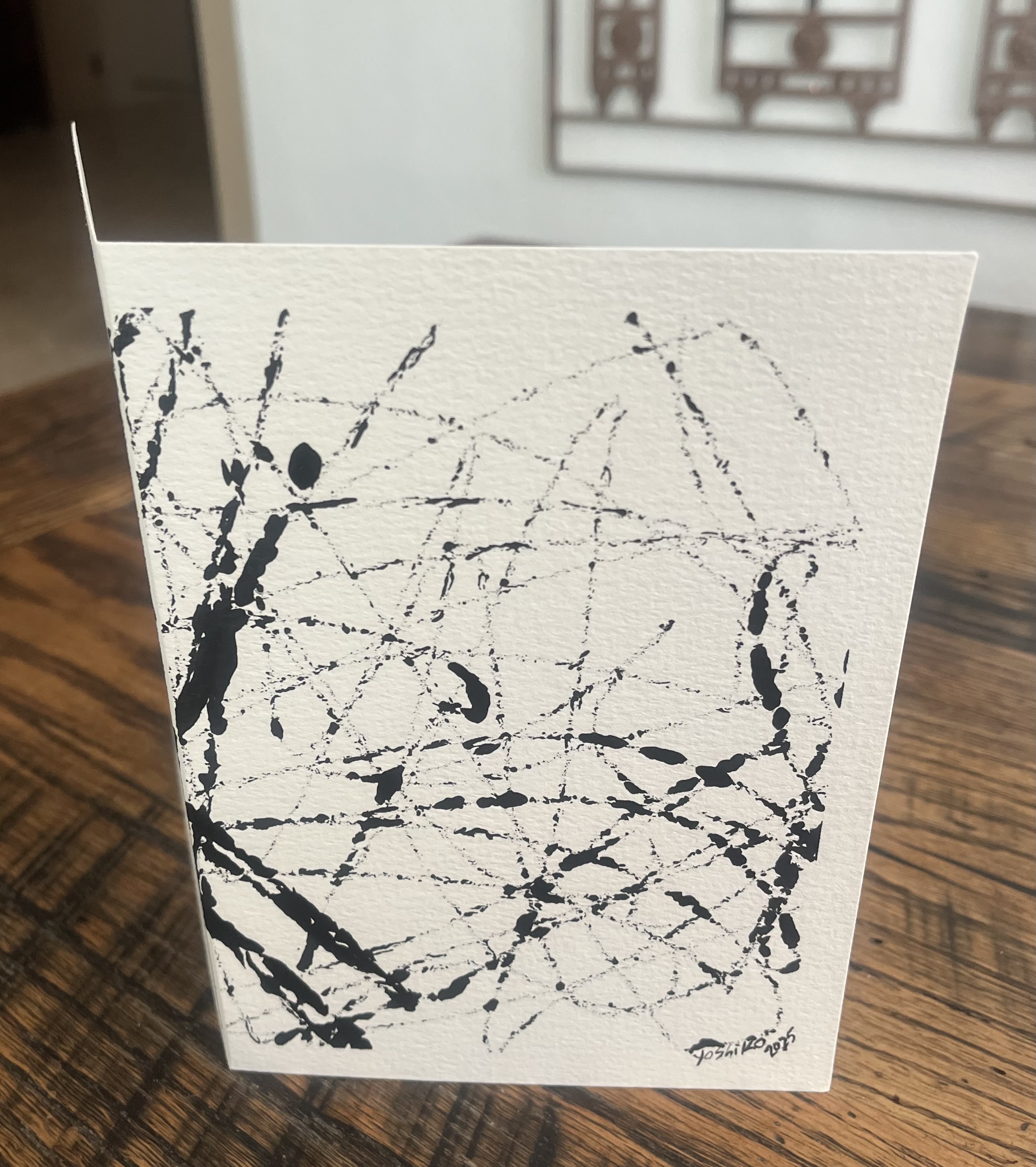 Acrylic Greeting Card with envelope 'Black and White"/アクリリック グリーティングカード封筒付き「白黒」