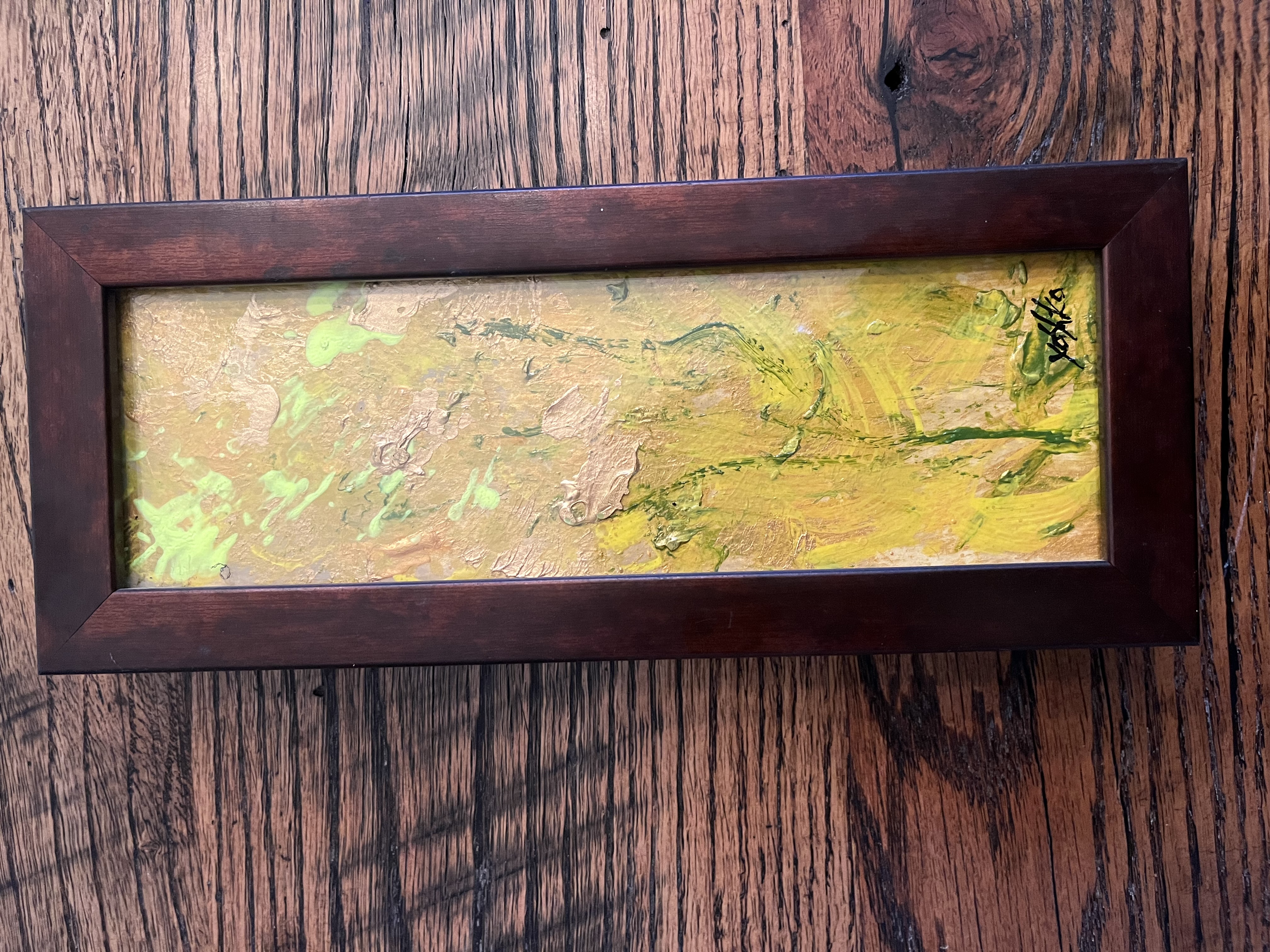 Acrylic 8.5" x 2.75" 'Good Luck Money" / アクリリック 21.75 cm x 6.75 cm 「金運向上」