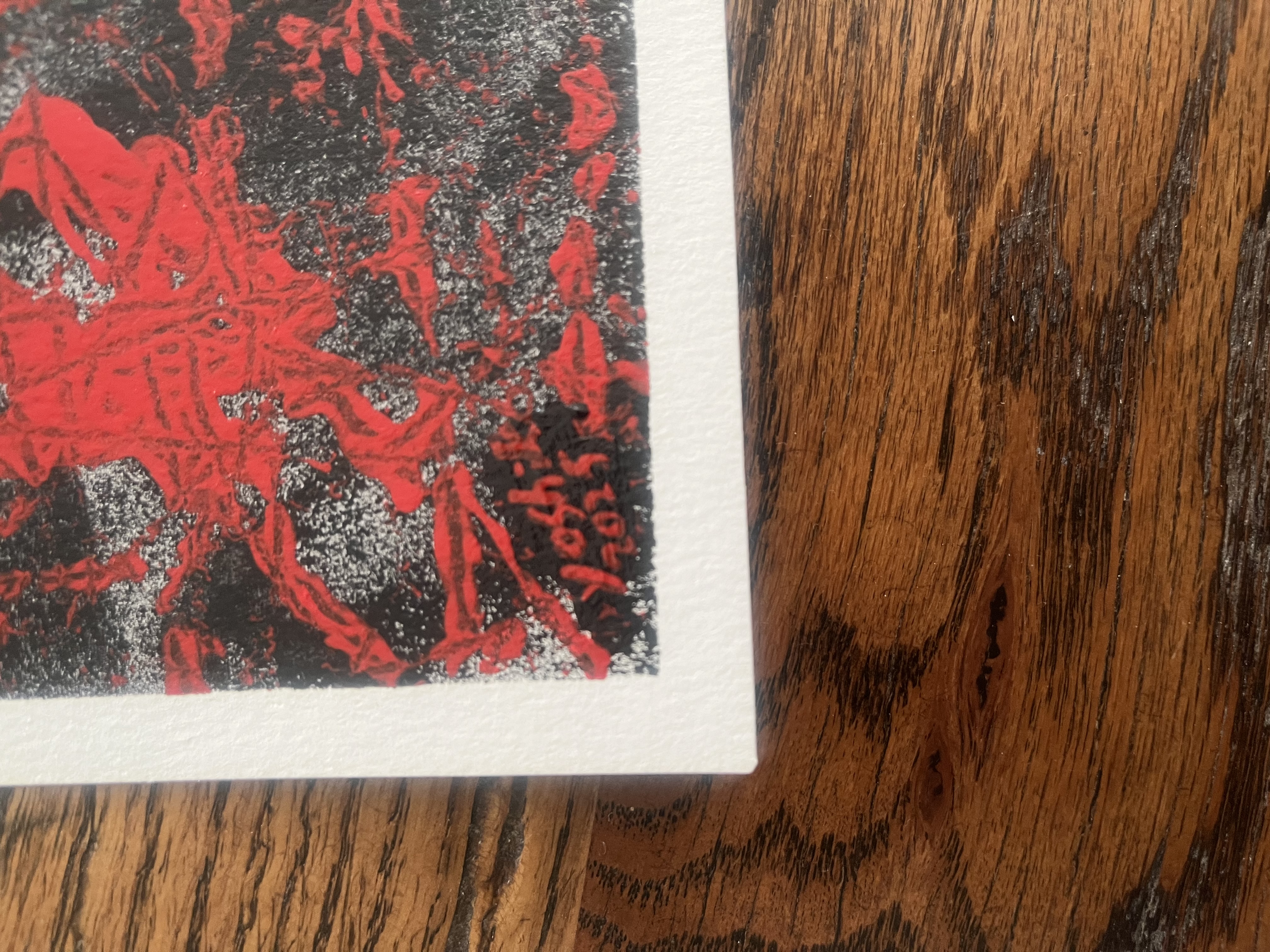 Acrylic Greeting Card with envelope "Action"/ アクリリック 画材グリーティングカード「アクション」