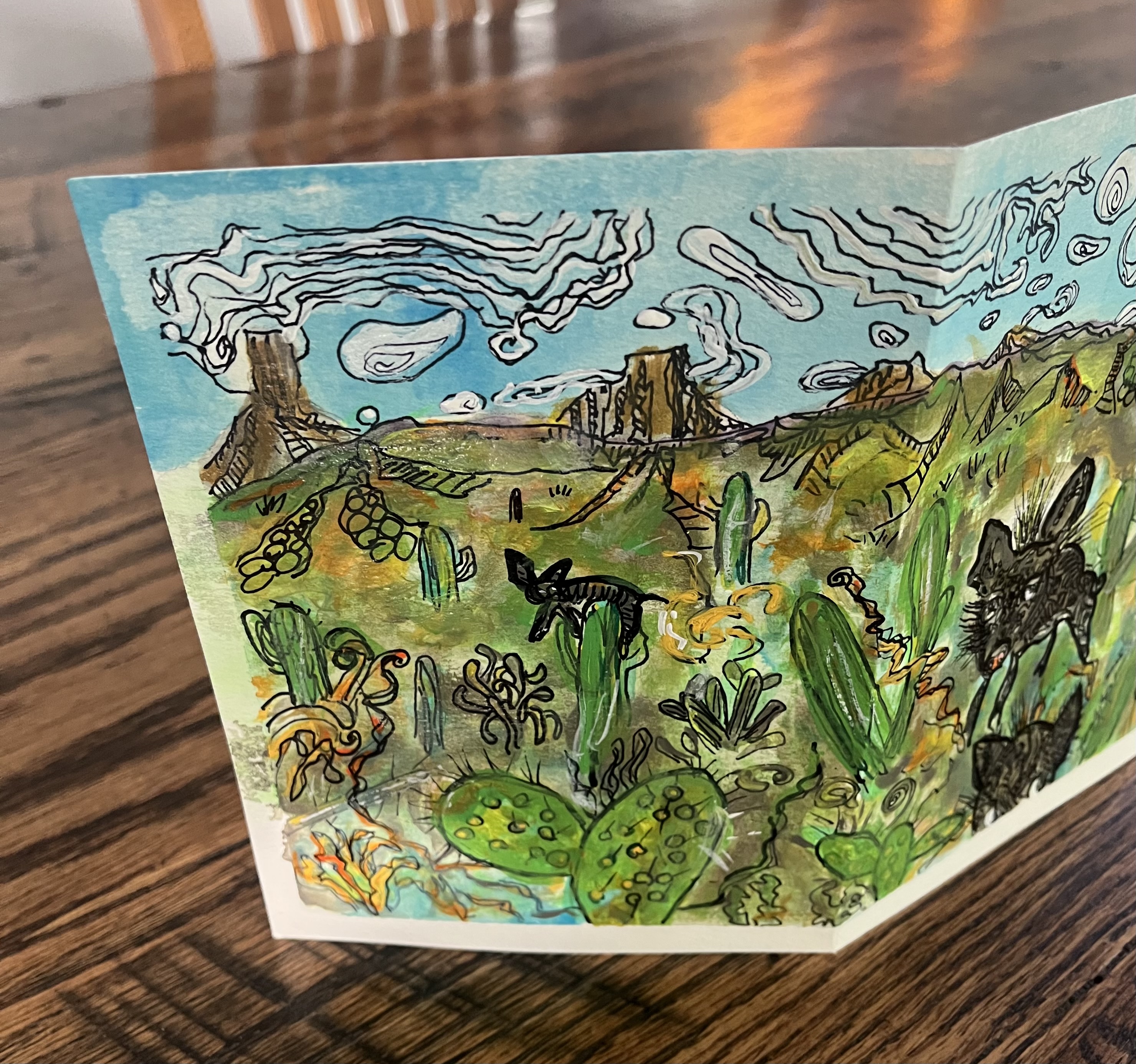 [SOLD out] Acrylic Greeting Card with envelop "Arizona Javelina" / [売り切れ] アクリリック 画材グリーティングカード「アリゾナ　ペッカリー」