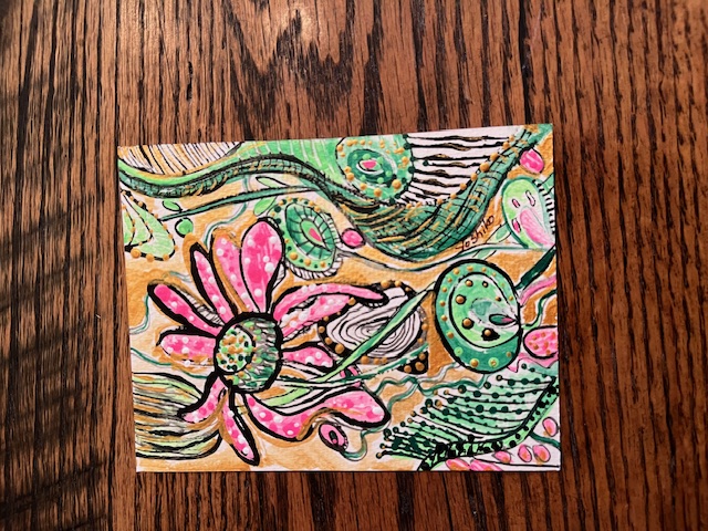 "Busy"/「混雑」Acrylic Postcard with envelop アクリリック 画材ポストカード