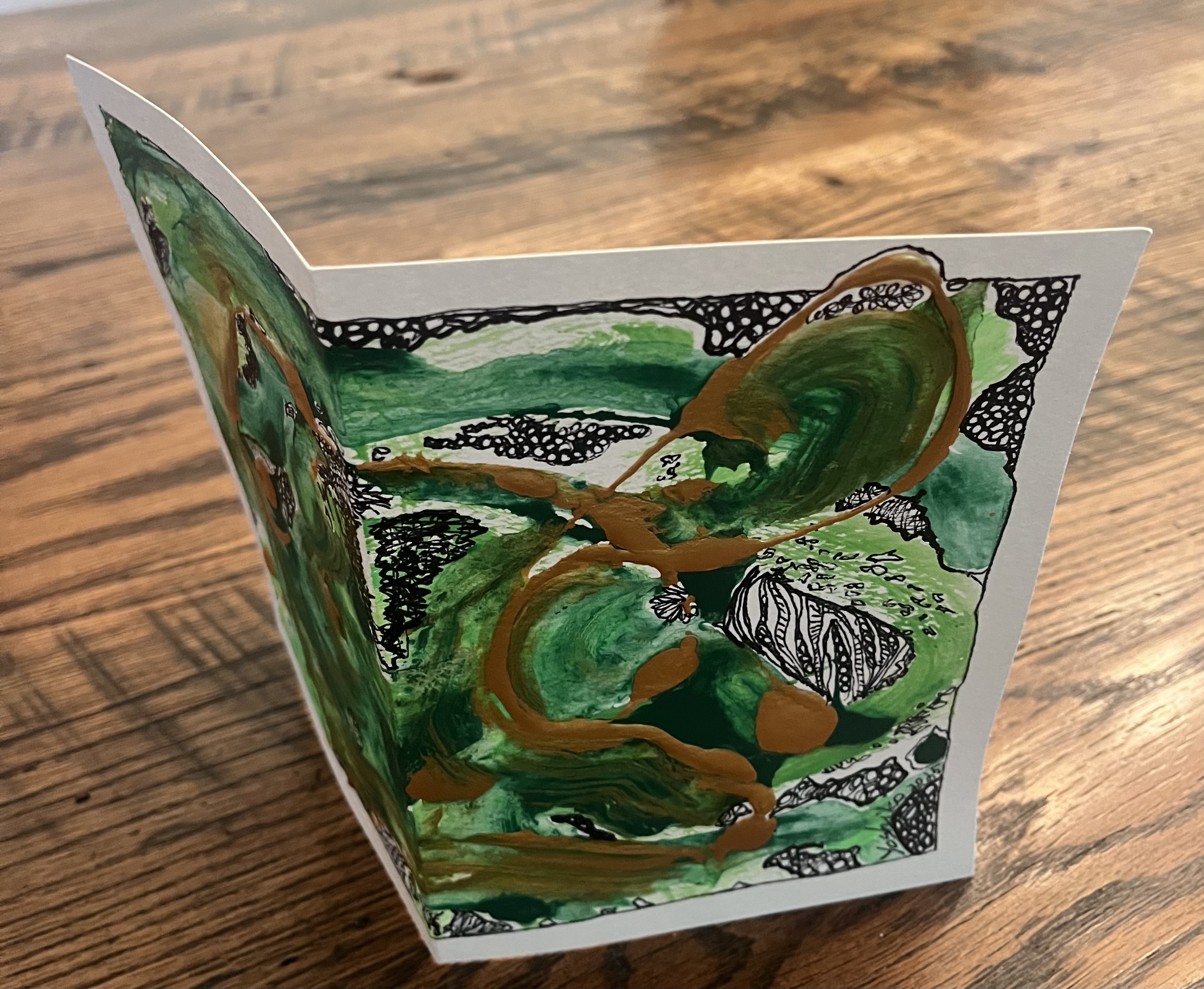 Acrylic Greeting Card with envelop "After the Rain" /アクリリック 画材グリーティングカード封筒付き「雨上がり」