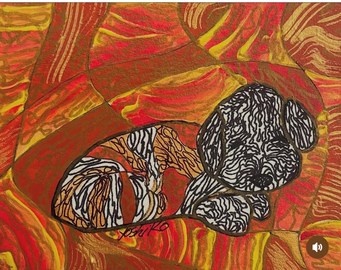 Acrylic Postcard, "Our Puppy" /アクリリック ポストカード「私たちの子犬」